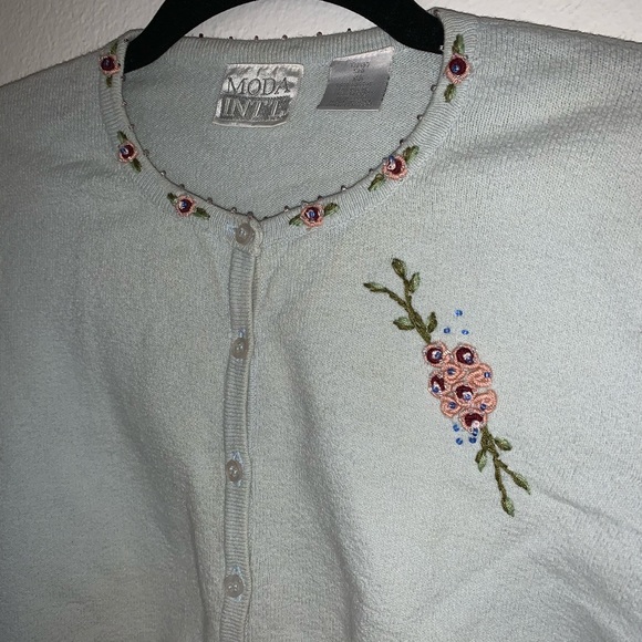 Vintage Victoria’s Secret MODA INT blue cardigan - Picture 4 of 7